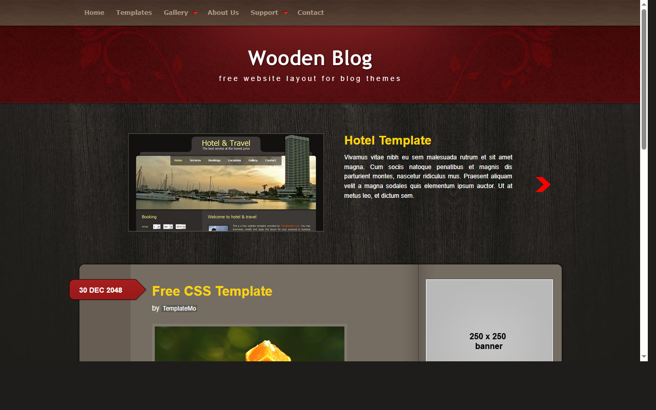 Wooden blog