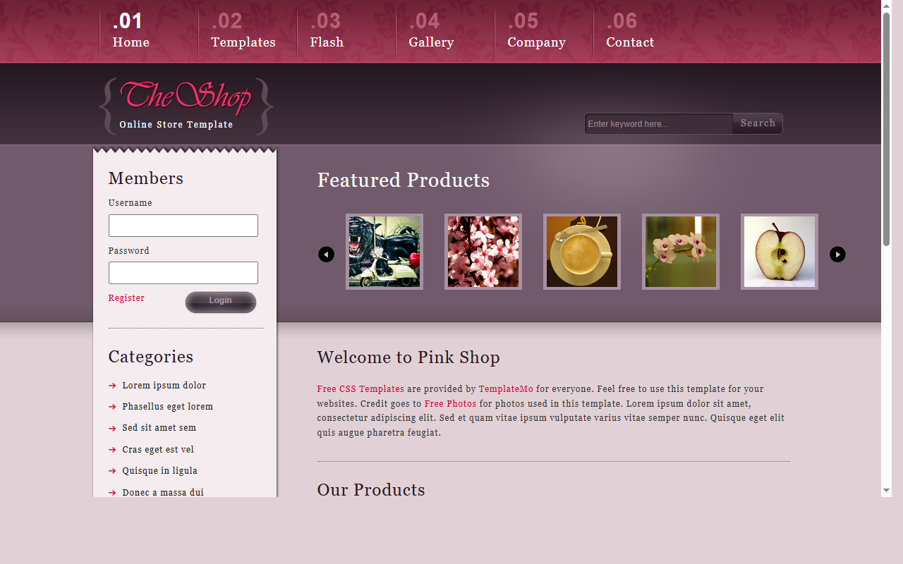 Pink shop