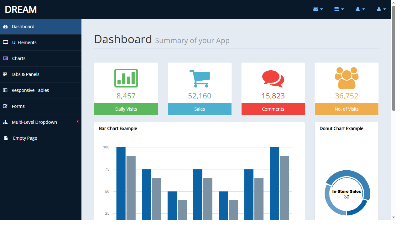 Free-bootstrap-admin-template-dream