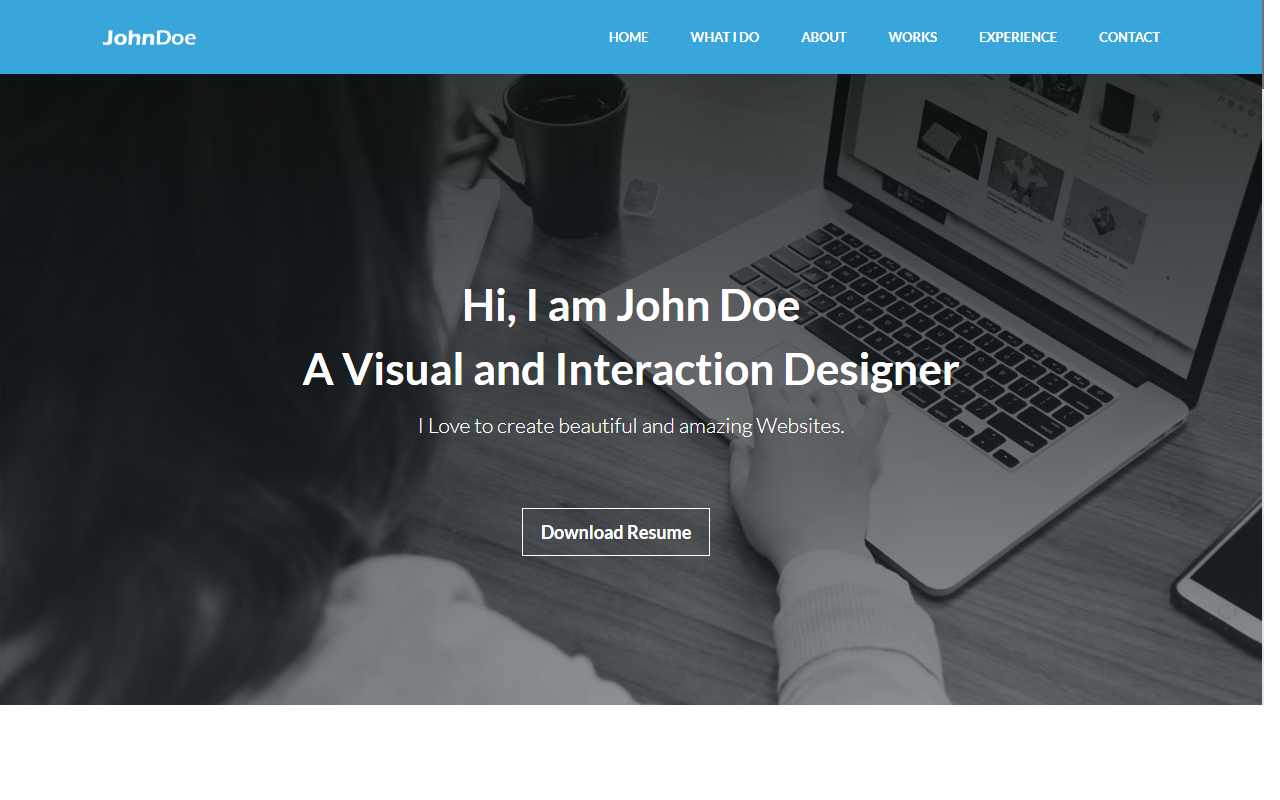 Johndoe-portfolio-resume-bootstrap-template