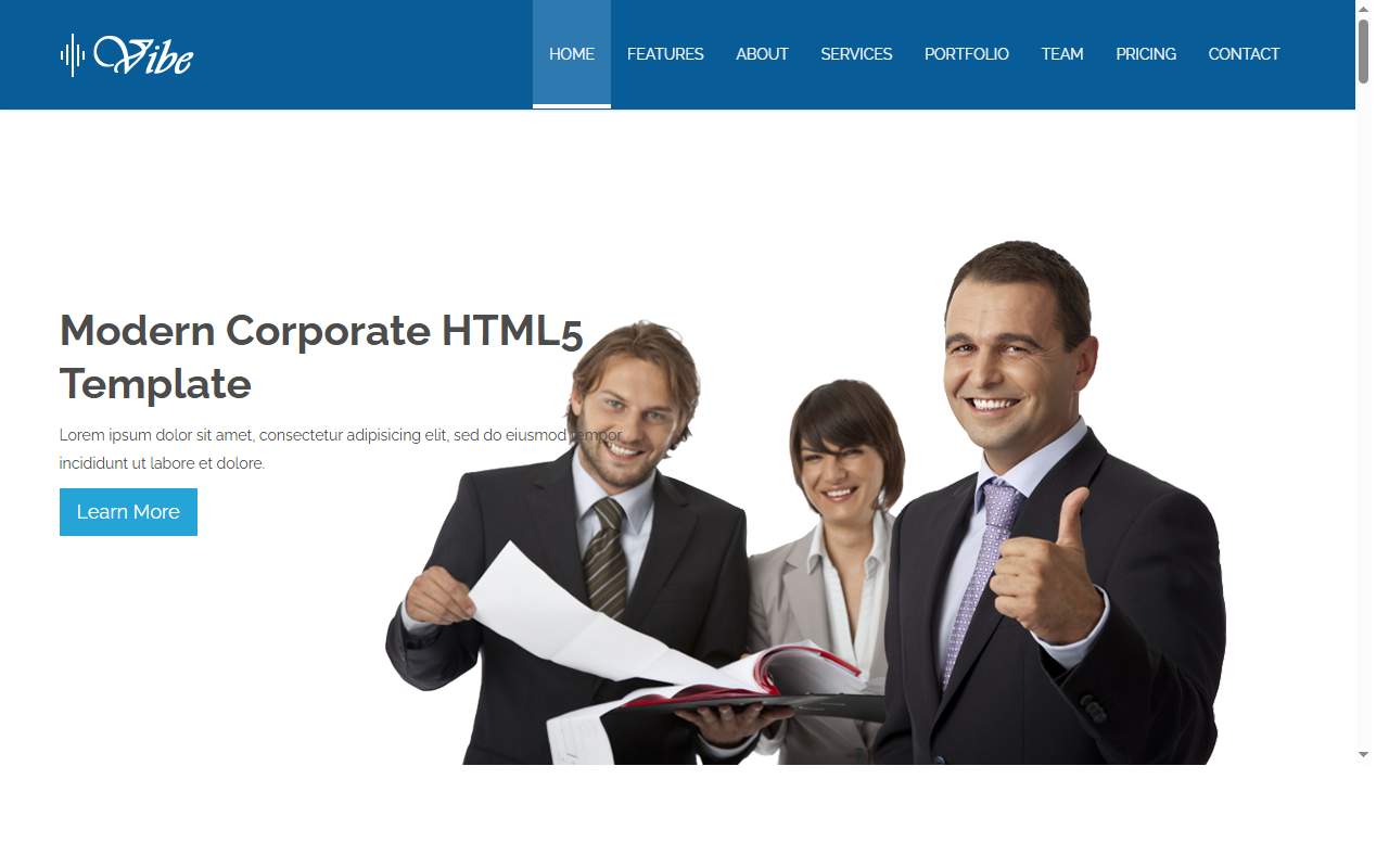 Vibe-free-html5-template-for-corporate-website
